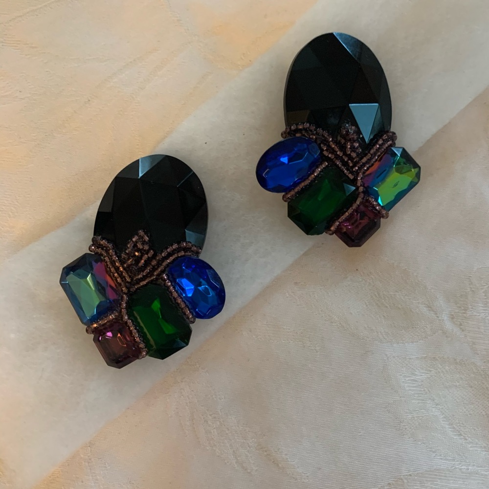 Vintage Clip-On Glass Earings